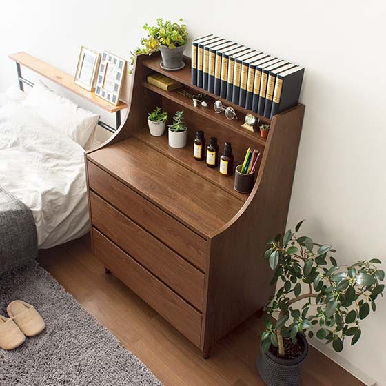 棚付きチェストで普段はお部屋すっきり
