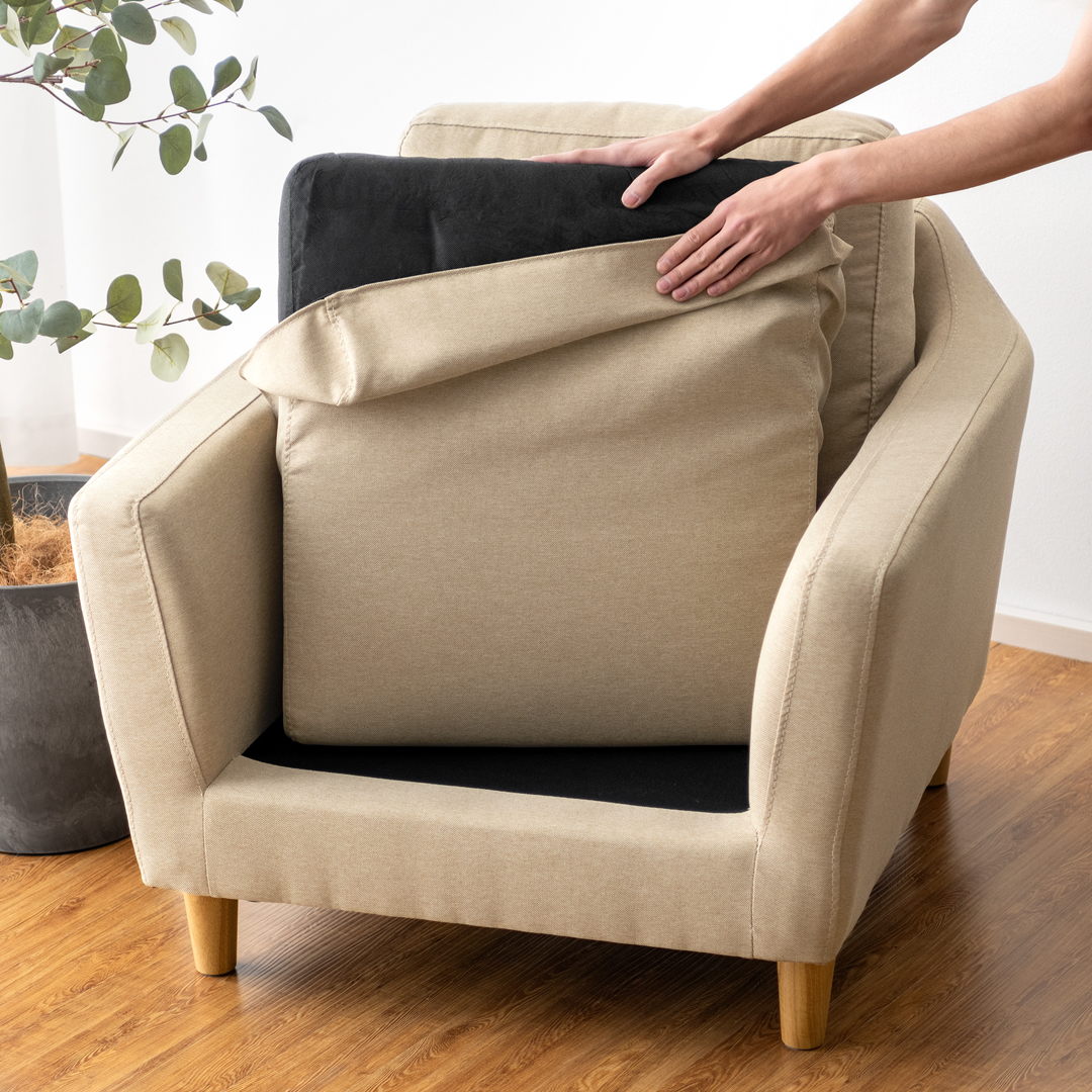 【1人掛けソファLAURU専用】座面クッション単品パーツ販売