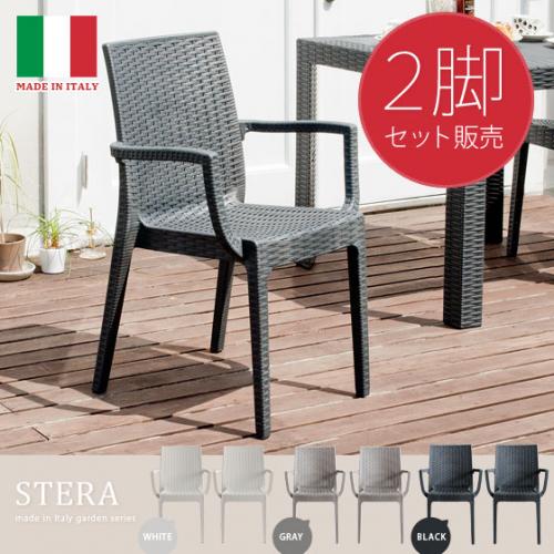 STERA(ステラ)肘掛け付きチェア 2脚セット
