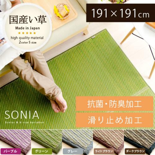 純国産 い草ラグ SONIA〔ソニア〕191×191cm